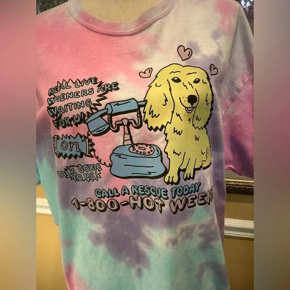 Bean Goods Dachshund Tie-Dyed Tee perfect for Easter and Spring/Summer size XL - Picture 5 of 11